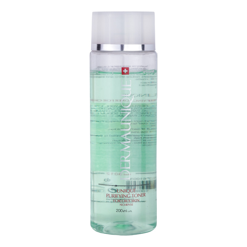 تونر پاک‌کننده صورت درمایونیک مدل UNIQUE مناسب برای پوست چرب حجم 200 میلی‌لیتر