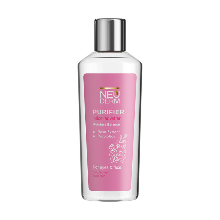 محلول پاککننده آرایش صورت نئودرم مدل Gentle Purifer مناسب برای انواع پوست حجم 200 میلیلیتر