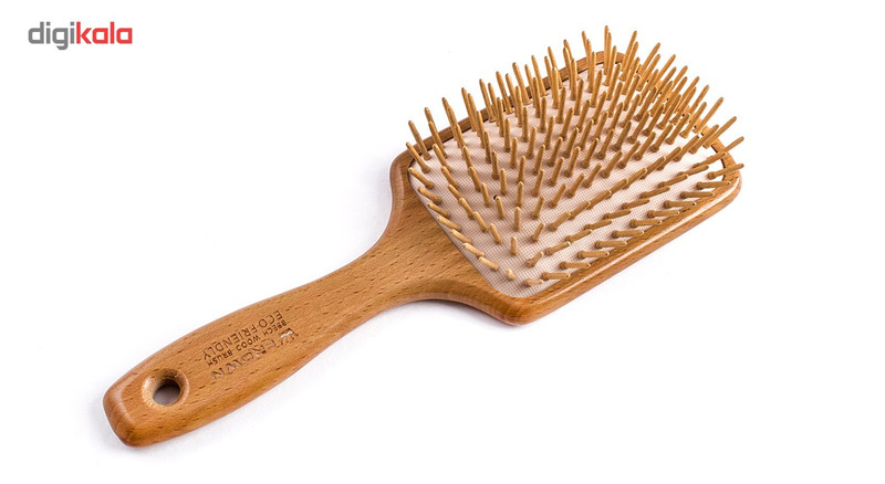 برس مو کراون مدل چوبی چهارگوش با بدنه چوبی BEECHWOOD S کد 31