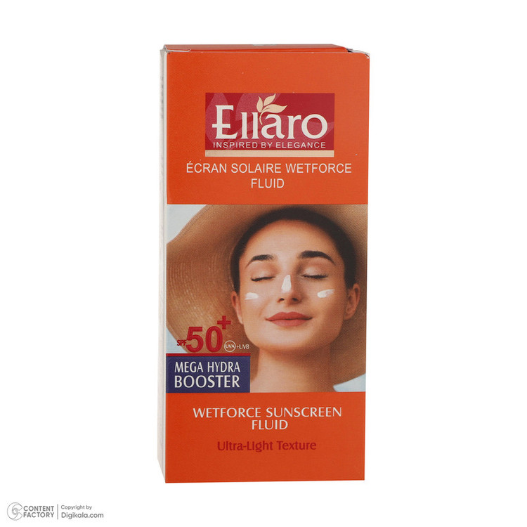 فلوئید ضد آفتاب بدون رنگ الارو SPF50 مدل Ultra Light تحت لیسانس محافظ UVA ،UVB، مرطوبکننده مناسب پوستهای چرب و مختلط حجم 50 میلیلیتر