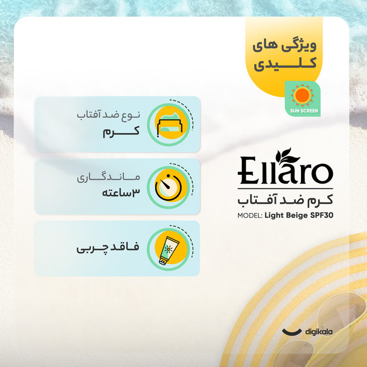 کرم ضد آفتاب رنگی الارو مدل Light Beige SPF30 تحت لیسانس حجم 40 میلی لیتر
