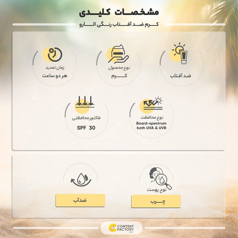 کرم ضد آفتاب رنگی الارو سری Foundation Effect SPF30 مدل High Protection مناسب پوست های چرب تحت لیسانس حجم 40 میلیلیتر