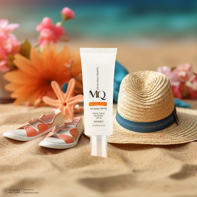 کرم ضدآفتاب بیرنگ ام کیو SPF50 مدل BIO TACHES مناسب انواع پوست، حجم 55 میلیلیتر