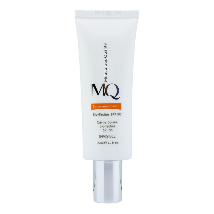 کرم ضدآفتاب بیرنگ ام کیو SPF50 مدل BIO TACHES مناسب انواع پوست، حجم 55 میلیلیتر