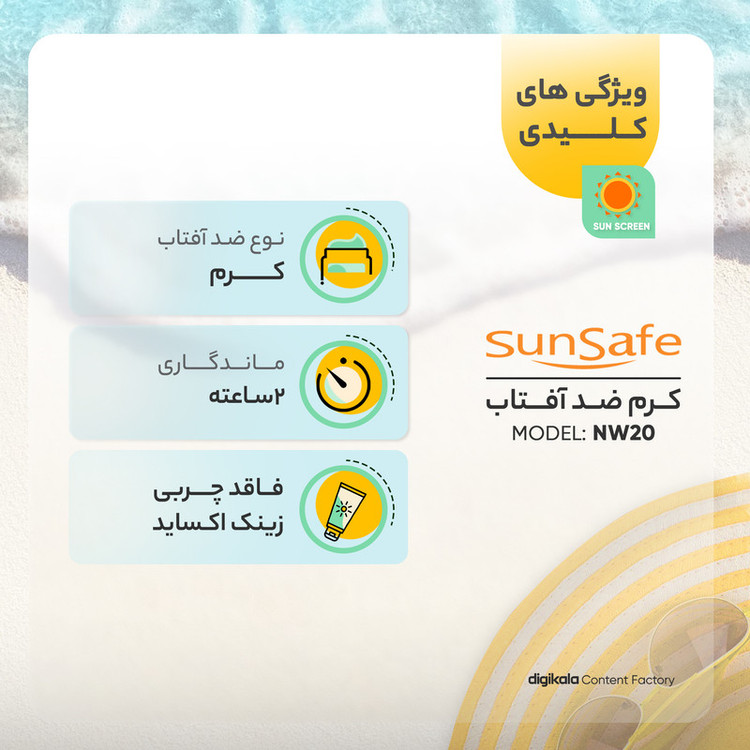 کرم ضدآفتاب سانسیف مدل NW20، حجم 40 میلیلیتر