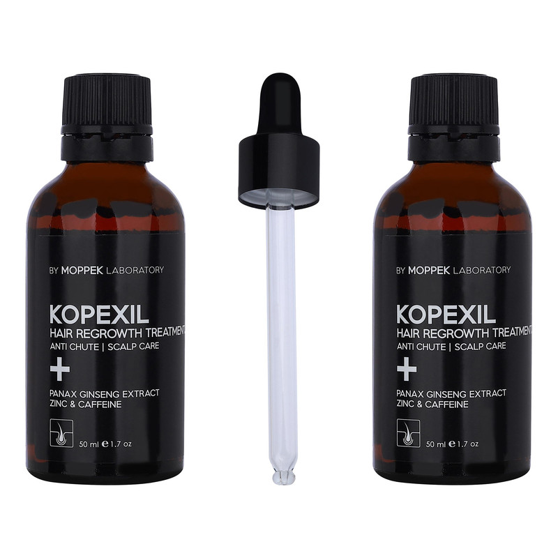 لوسیون تقویتکننده مو موپک مدل kopexil مناسب برای انواع مو حجم 50 میلیلیتر مجموعه 2 عددی
