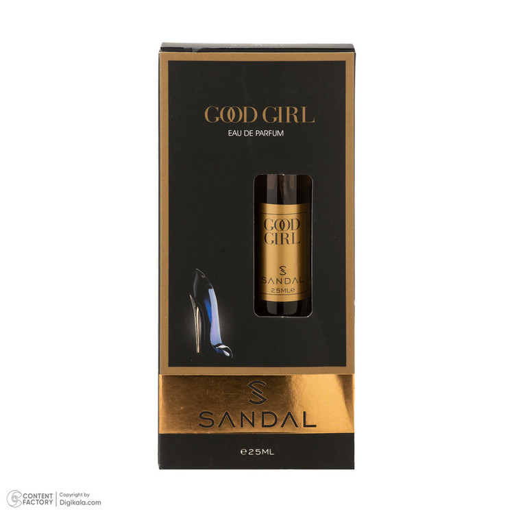 عطر جیبی زنانه صندل مدل GOOD GIRL با رایحه شیرین، تند، گرم، شرقی، گلی حجم 25 میلیلیتر