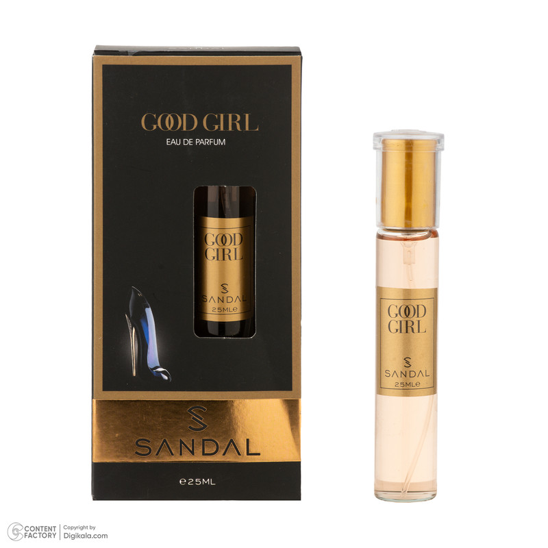 عطر جیبی زنانه صندل مدل GOOD GIRL با رایحه شیرین، تند، گرم، شرقی، گلی حجم 25 میلیلیتر