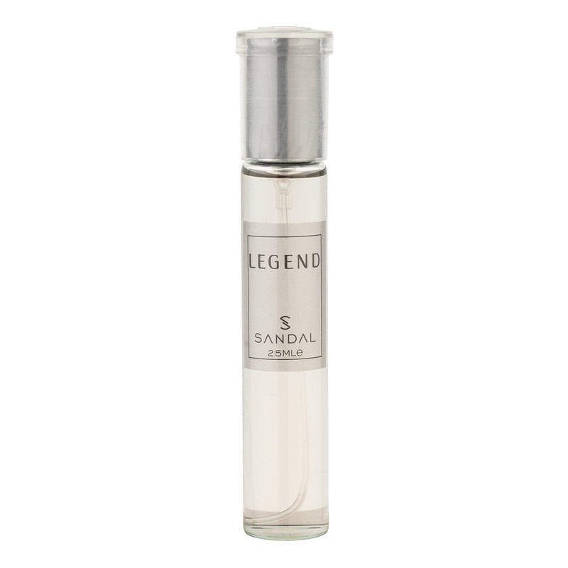عطر جیبی مردانه صندل مدل LEGEND با رایحه شیرین، خنک حجم 25 میلیلیتر
