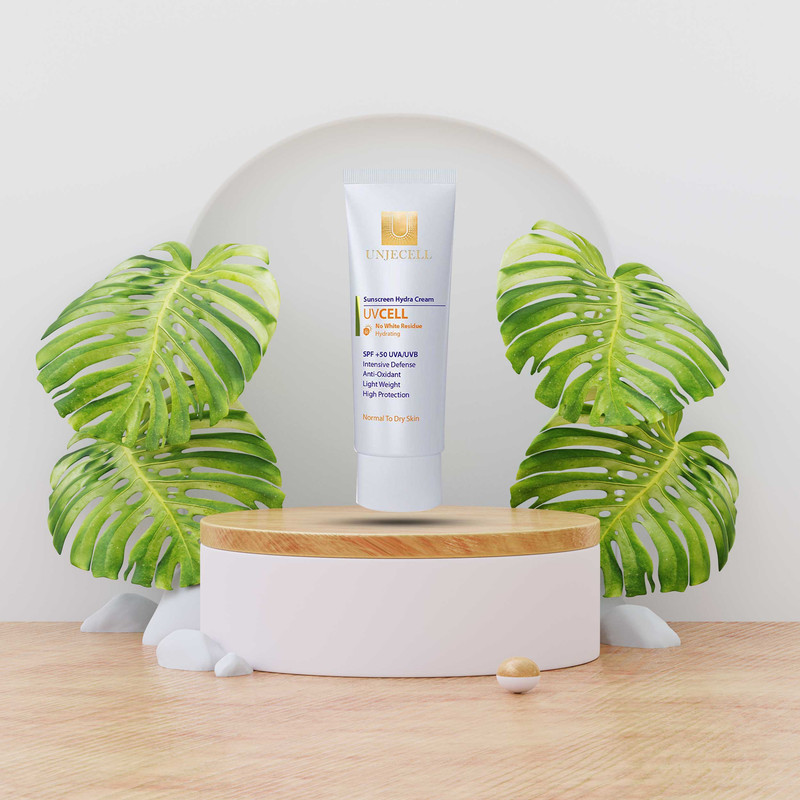 کرم ضد آفتاب بی رنگ آنژسل SPF50 مدل UVCELL مناسب انواع پوست حجم 40 میلی لیتر