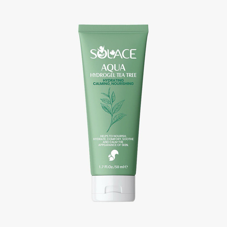ژل آبرسان صورت، گردن سولس مدل ژل آبرسان Aqua Hydrogel Tea Tree مناسب برای چرب، آکنهدار، مختلط حجم 50 میلیلیتر