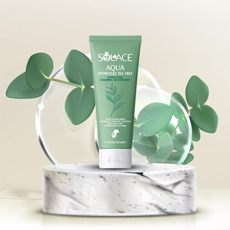 ژل آبرسان صورت، گردن سولس مدل ژل آبرسان Aqua Hydrogel Tea Tree مناسب برای چرب، آکنهدار، مختلط حجم 50 میلیلیتر