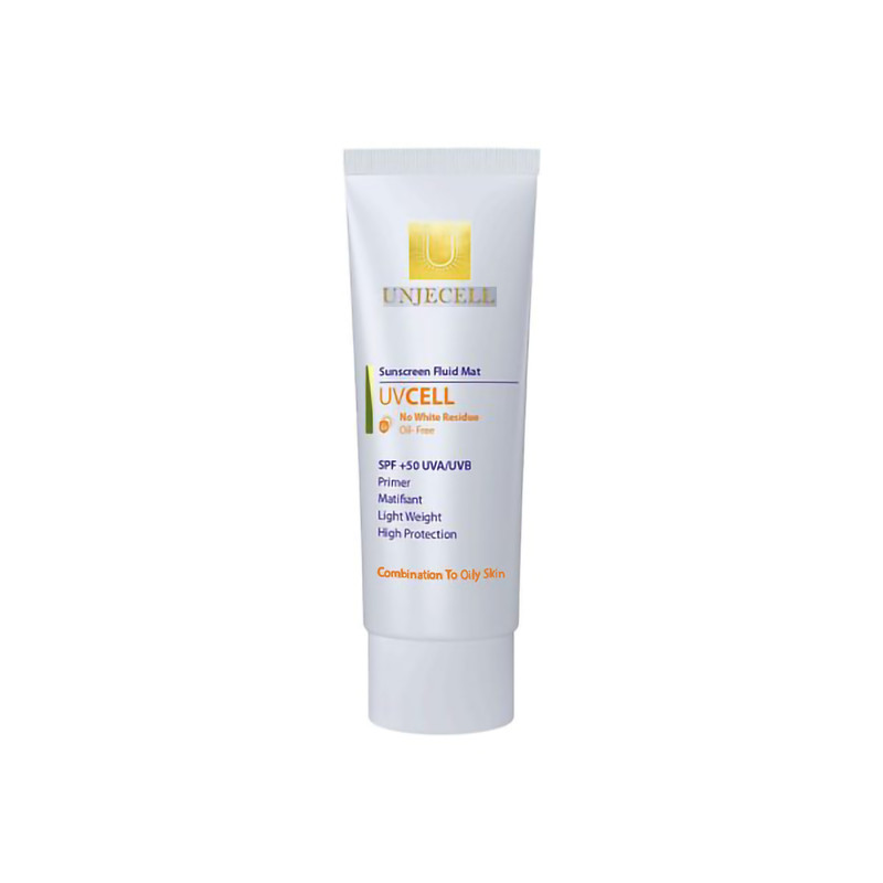 کرم ضد آفتاب بی رنگ آنژسل SPF50 مدل UVCELL مناسب پوست چرب حجم 40 میلی لیتر