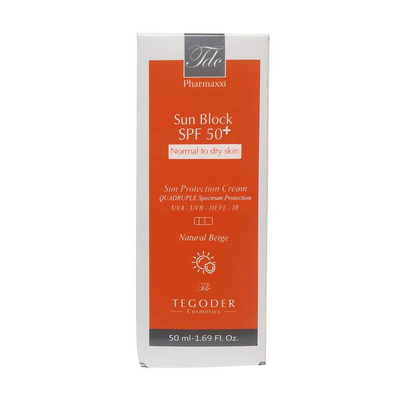 کرم ضد آفتاب رنگی تگودر SPF 50 مدل su02 مناسب پوست خشک و حساس حجم 50 میلیلیتر