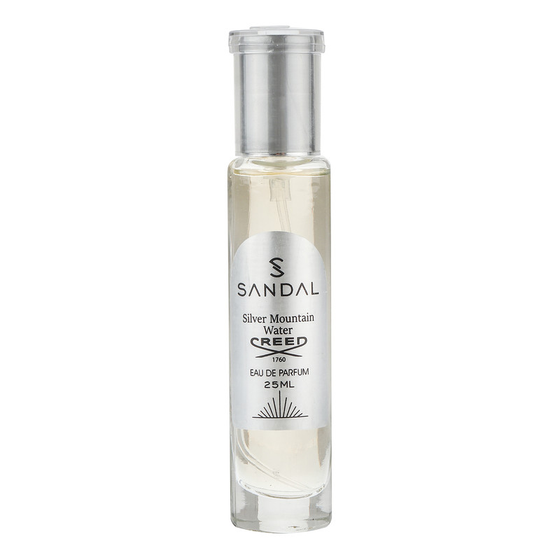 عطر جیبی مردانه صندل مدل silver mountain با رایحه خنک حجم 25 میلی‌لیتر