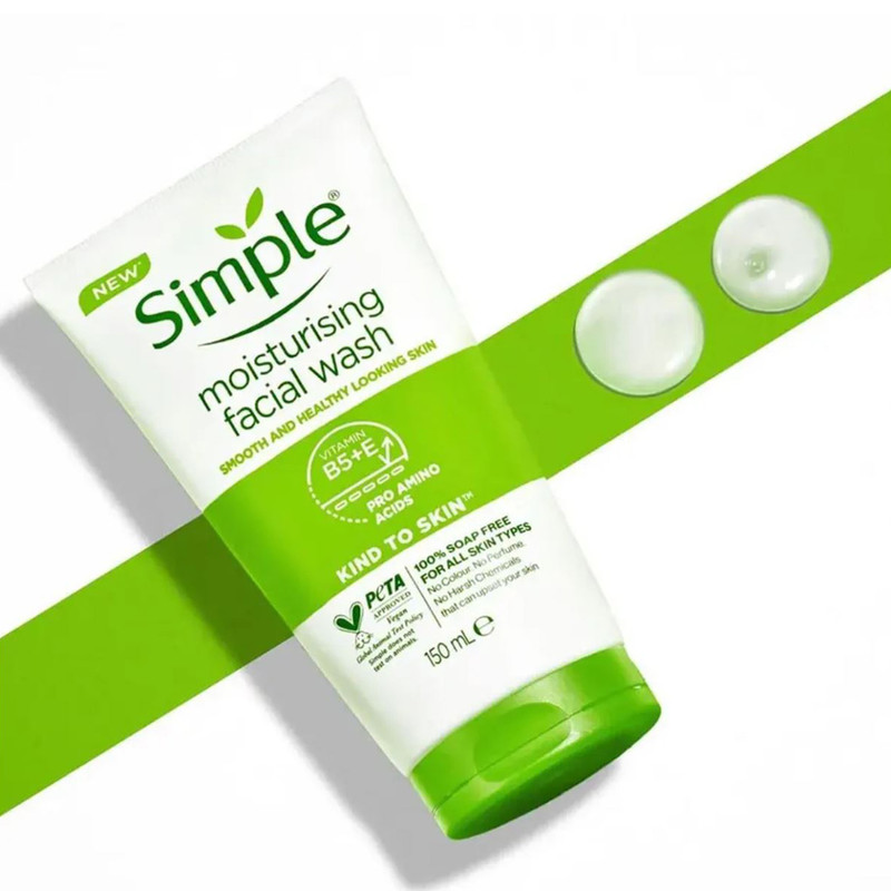 ژل شستوشوی صورت سیمپل مدل moisturising حجم 150 میلیلیتر