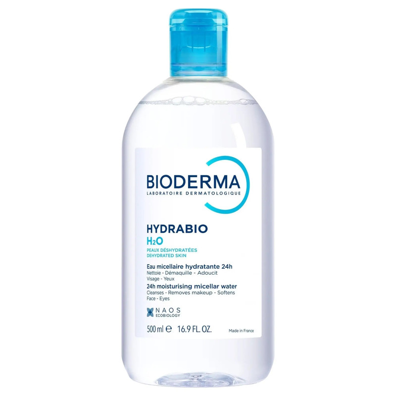 میسلار واتر بایودرما مدل Hydrabio H2O مناسب برای انواع پوست حجم 500 میلیلیتر