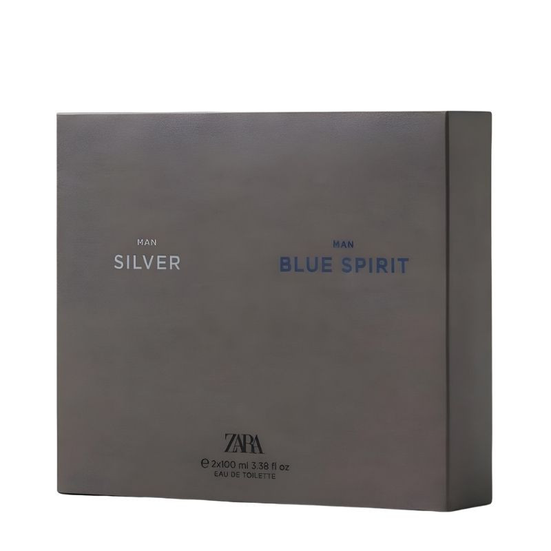 ست ادو تویلت مردانه زارا مدل BLUE SPIRIT - SILVER با رایحه خنک حجم 100 میلی لیتر مجموعه 2 عددی