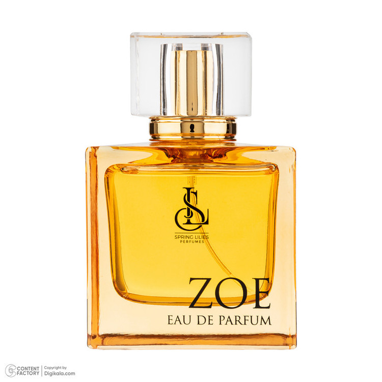 ادوپرفیوم زنانه اسپرینگ لیلیز مدل zoe با رایحه معتدل حجم 100 میلیلیتر