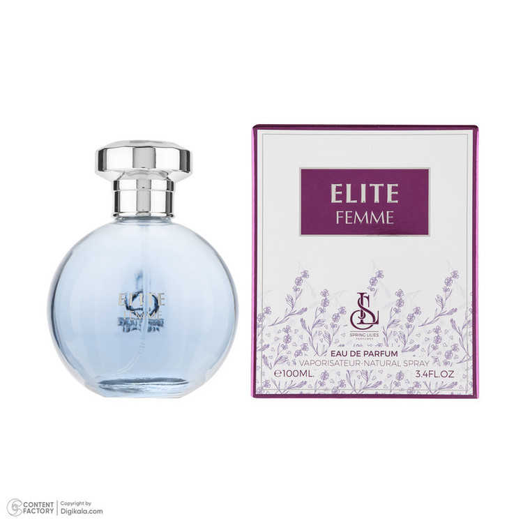 ادوپرفیوم زنانه اسپرینگ لیلیز مدل Elite Femme با رایحه خنک حجم 100 میلیلیتر
