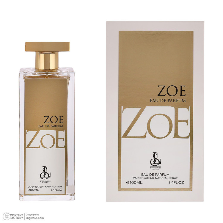ادوپرفیوم زنانه اسپرینگ لیلیز مدل Zoe با رایحه معتدل حجم 100 میلیلیتر