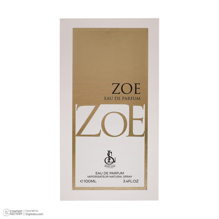 ادوپرفیوم زنانه اسپرینگ لیلیز مدل Zoe با رایحه معتدل حجم 100 میلیلیتر