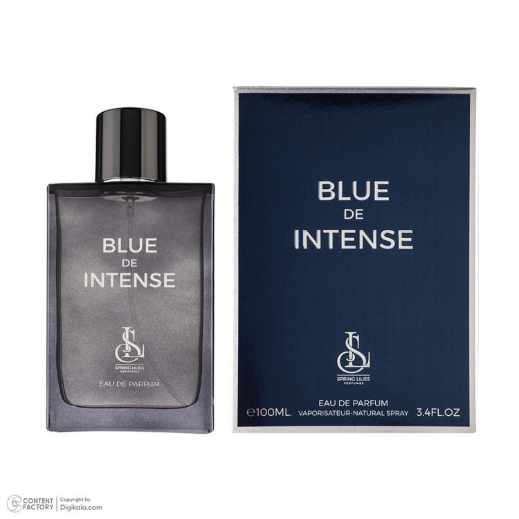 ادو پرفیوم مردانه اسپرینگ لیلیز مدل Blue De Intense با رایحه خنک حجم 100 میلی لیتر