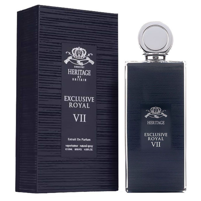 ادو پرفیوم مردانه هریتیج مدل EXCLUSIVE ROYAL VII با رایحه گرم و شیرین حجم 120 میلی لیتر
