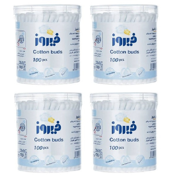 گوش پاک کن فیروز مدل Cotton بسته 4 عددی