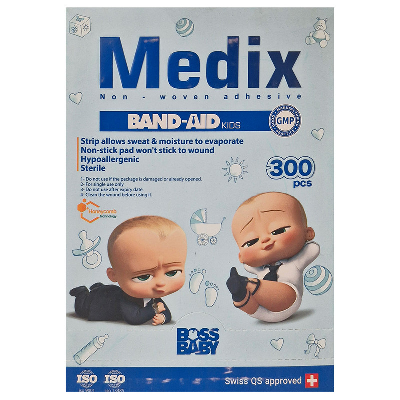 چسب زخم کودک مدیکس مدل baby boss بسته 300 عددی