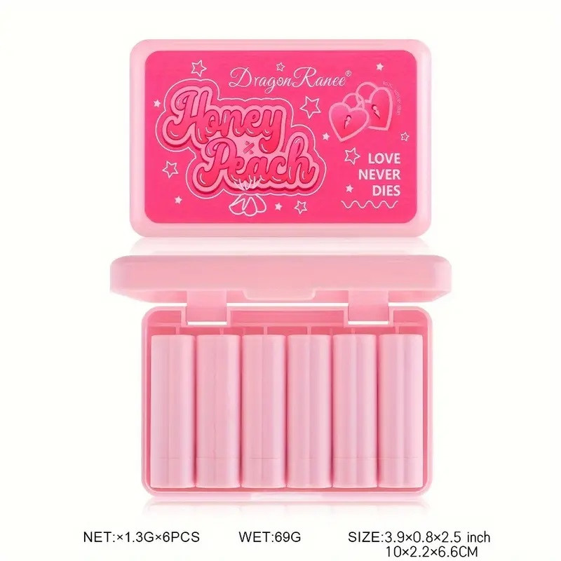 رژ لب جامد دراگون رانی مدل Honey Peach مجموعه 6 عددی