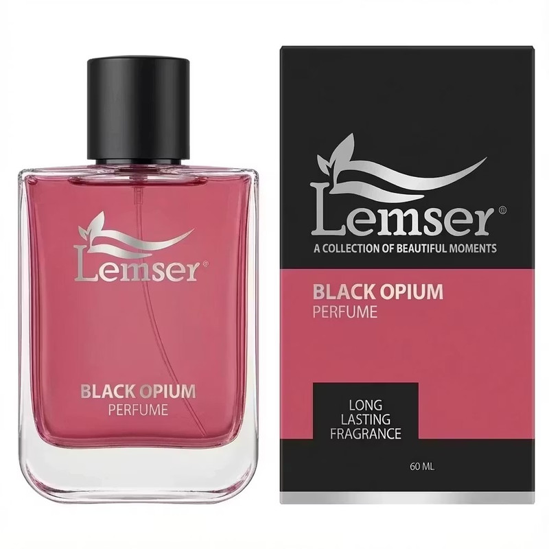 پرفیوم زنانه لمسر مدل Black Opium با رایحه گرم حجم 60 میلیلیتر