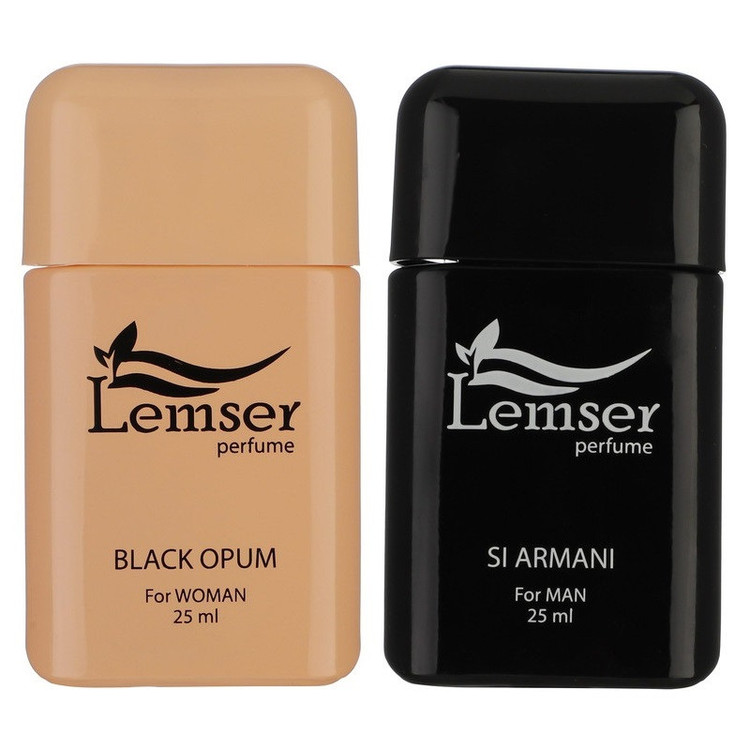 عطر جیبی لمسر مدل Si Armani - Black Opum حجم 25 میلی لیتر مجموعه دو عددی