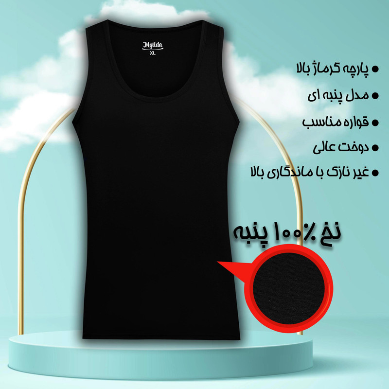 زیرپوش رکابی یقه گرد مردانه ماییلدا مدل 4712-3 مجموعه 3 عددی