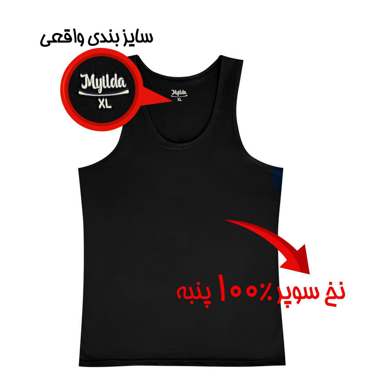 زیرپوش رکابی یقه گرد مردانه ماییلدا مدل 4712-2 مجموعه 2 عددی