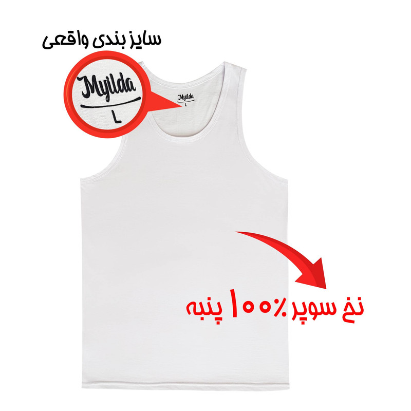 زیرپوش رکابی یقه گرد مردانه ماییلدا مدل 4712-2 مجموعه 2 عددی