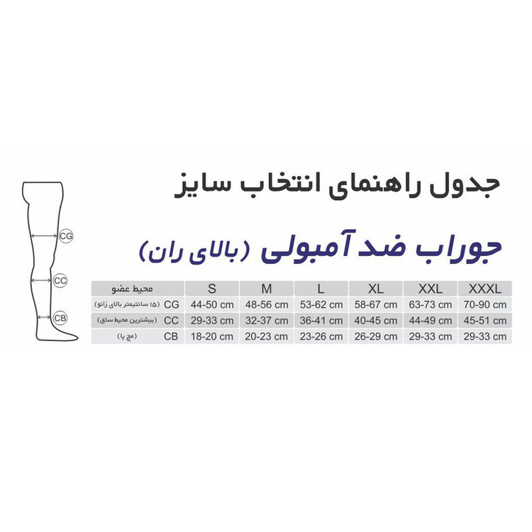 جوراب واریس طب و صنعت مدل بالای ران کد 75100