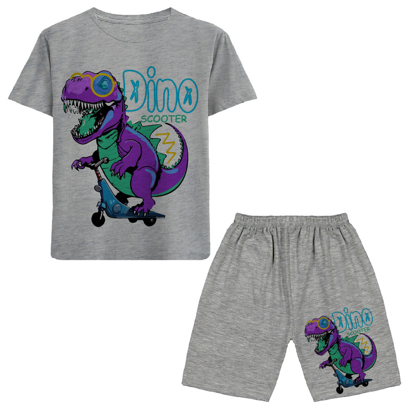 ست تی شرت و شلوارک پسرانه مدل A148 DINO
