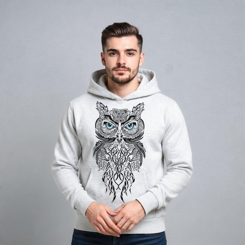 هودی مردانه طرح جغد کد A152