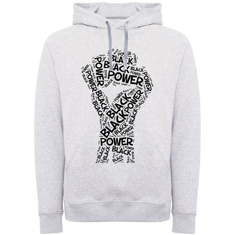 هودی مردانه طرح مشت power کد F355