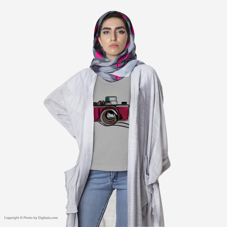 تی شرت آستین کوتاه زنانه طرح دوربین عکاسی مدل S380