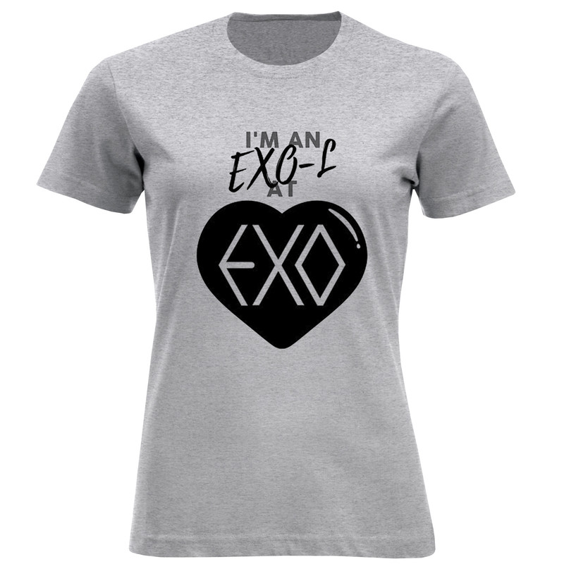 تی شرت آستین کوتاه زنانه مدل قلب D793 EXO