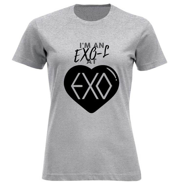 تی شرت آستین کوتاه زنانه مدل قلب D793 EXO