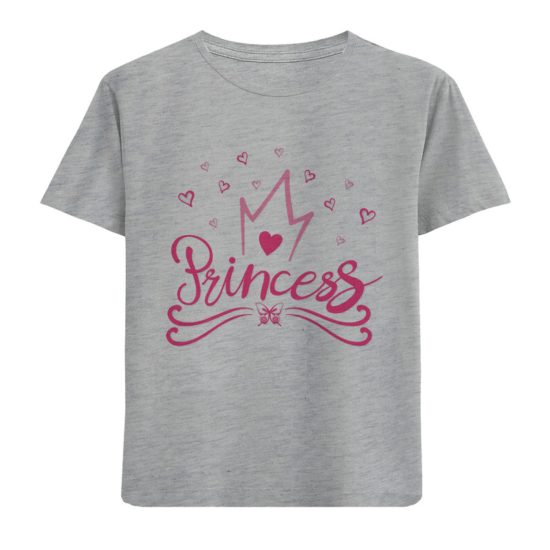 تی شرت آستین کوتاه دخترانه طرح princess کد F66