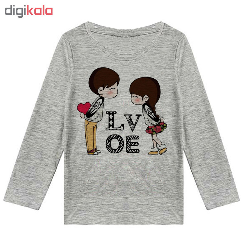 تیشرت آستین بلند دخترانه طرح LOVE کد F08
