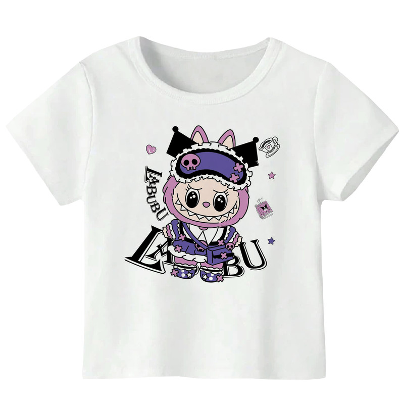 تیشرت آستین کوتاه دخترانه مدل LABUBU A49