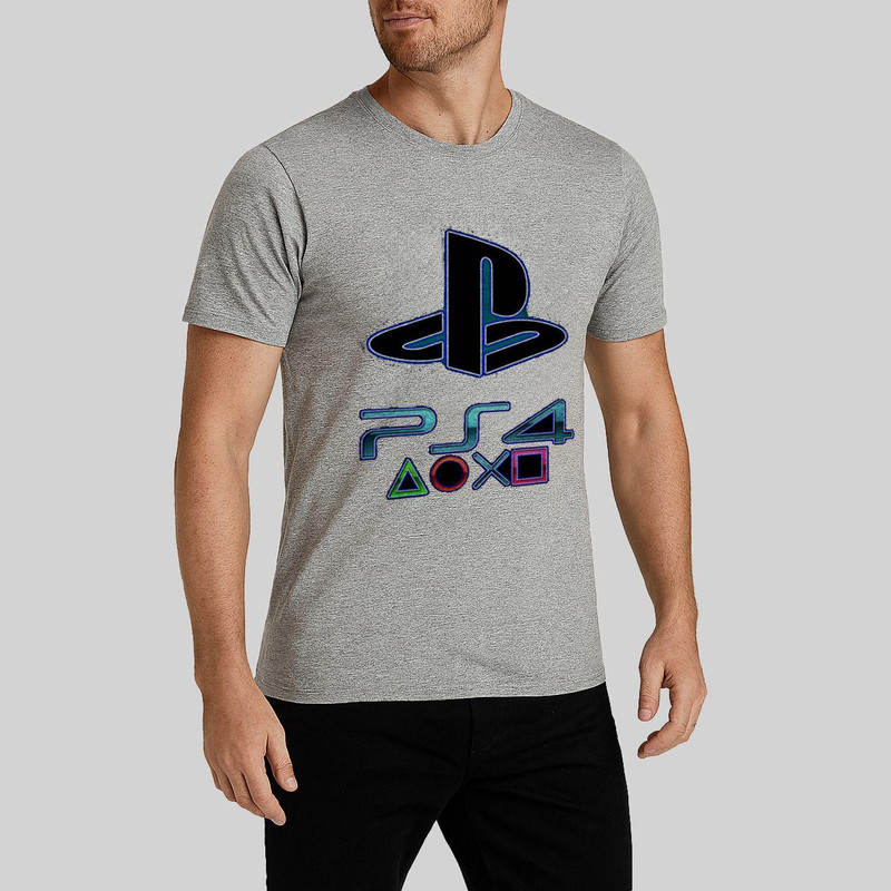 تی شرت آستین کوتاه مردانه طرح ps4 کد W171