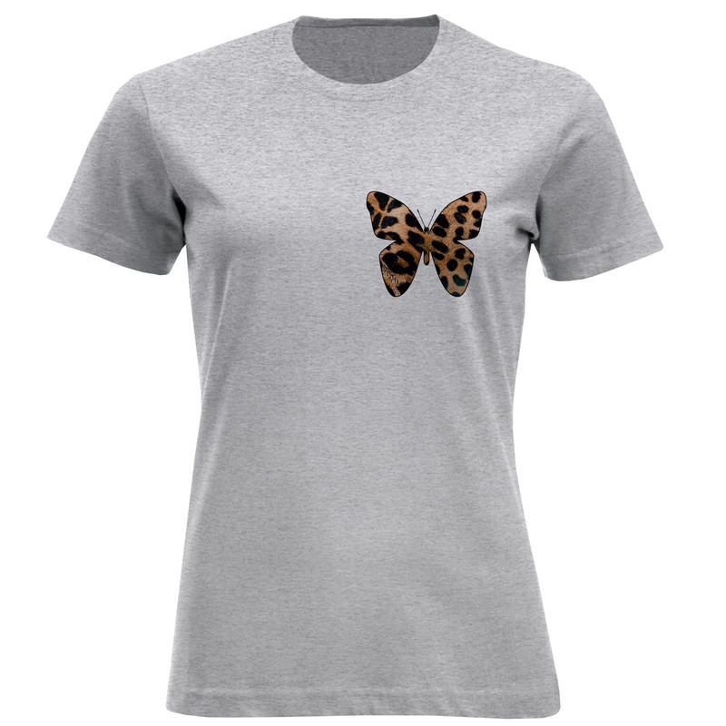 تیشرت آستین کوتاه زنانه طرح پروانه کد W54