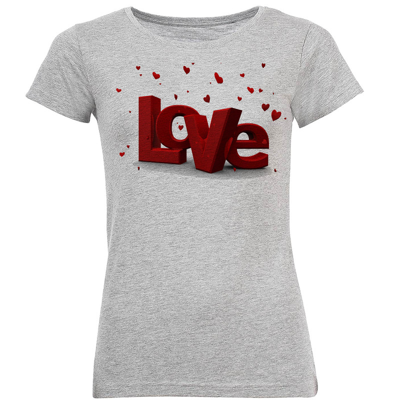 تیشرت آستین کوتاه زنانه طرح LOVE کد R39