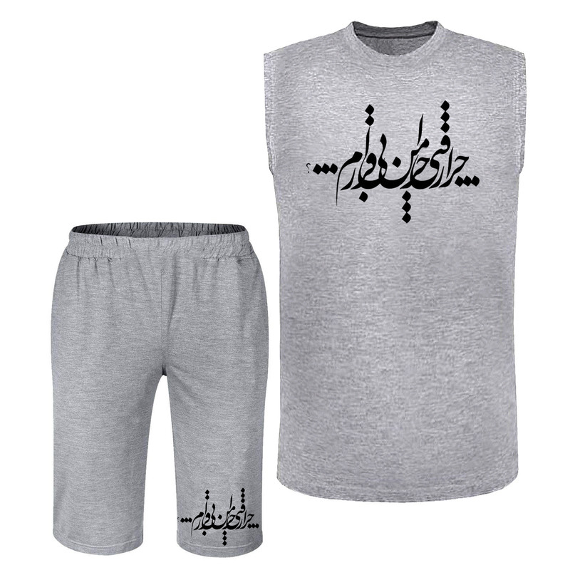 ست تاپ و شلوارک مردانه مدل شعر  A329